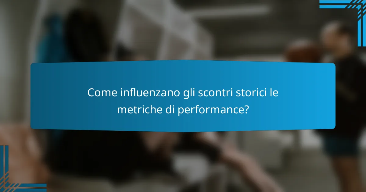 Come influenzano gli scontri storici le metriche di performance?
