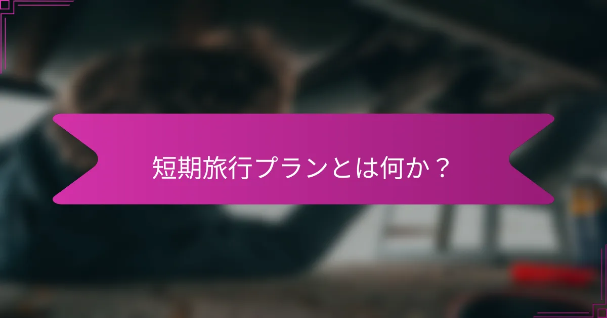 短期旅行プランとは何か？