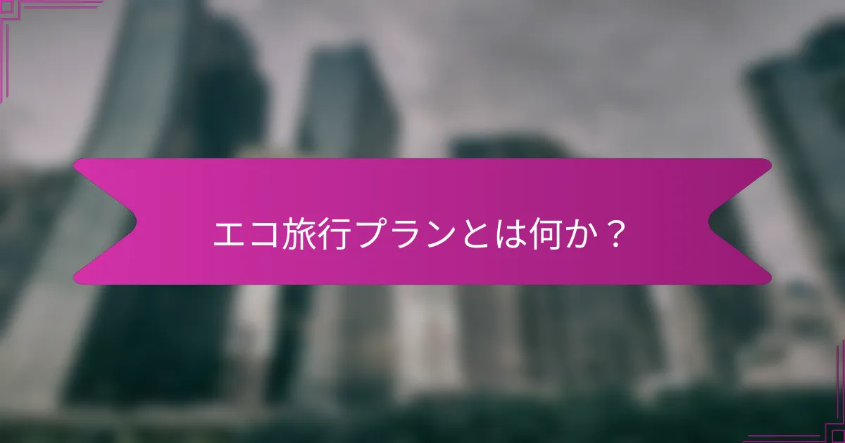 エコ旅行プランとは何か？