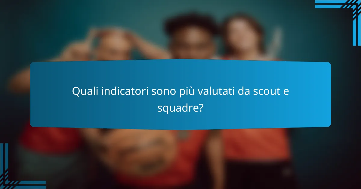 Quali indicatori sono più valutati da scout e squadre?