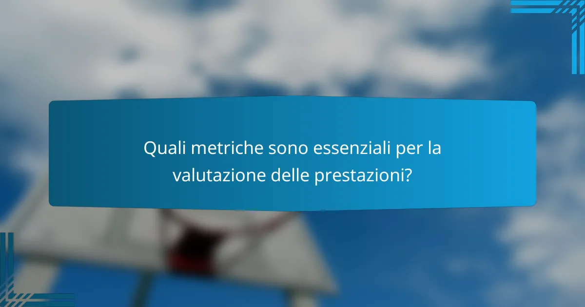 Quali metriche sono essenziali per la valutazione delle prestazioni?